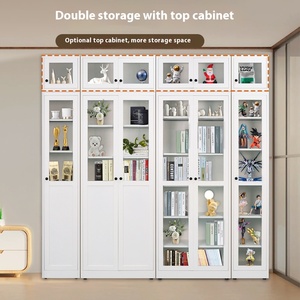 Librería Moderna Nórdica de Acero con Puerta de Vidrio, Vitrina para Sala de Estar, Mueble Elegante para el Hogar - Product Image 1