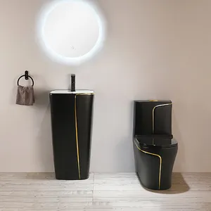 Trampa s trap/p de lujo para baño, commode, wc, cuenco y lavabo, juego de inodoro de cerámica, color negro, colores personalizados