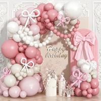 Kit d'arche de guirlande de ballons en latex pour anniversaire de filles, baby shower, révélation du sexe, décoration murale et fournitures de fête