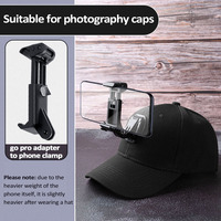 Perche à selfie à dégagement rapide avec clip pour téléphone portable et adaptateur GoPro pour casquettes de photographie