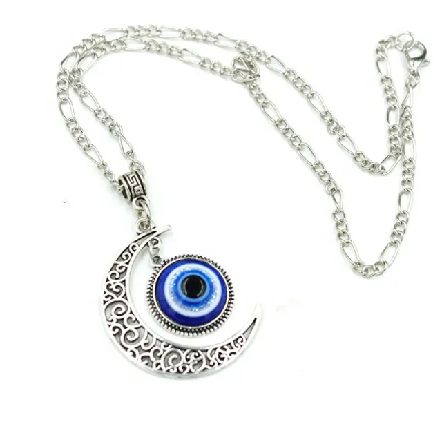 Beliebte runde Form Blue Opal Evil Eye Bead Anhänger Lucky Halskette