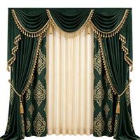 Rideaux occultants sur mesure de style arabe Majlis, design ondulé, écologiques, imperméables, en polyester isolant thermique, longueur au sol