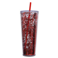 Pré-percé 12oz 16oz 20oz gobelet à double paroi en plastique transparent acrylique pour gobelet à neige bricolage