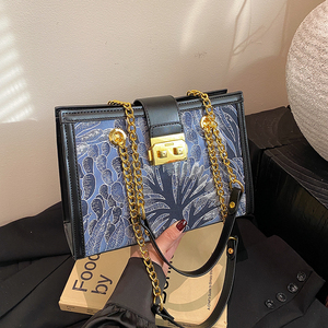Bolso Personalizado de Fábrica con Gran Capacidad, Bolso Tote con Patrón Geométrico, Bolso de Hombro Clásico y Moderno con Hebilla para Mujer - Product Image 2