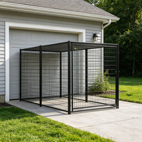 Robuster Großer Outdoor-Hundezwinger mit Geschweißtem Metallgitterdach Modernes Design Boxförmiger Hundelaufstall Tierkäfig für Große Haustiere