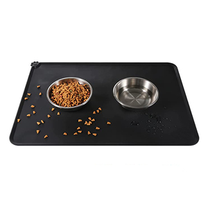 Bandeja de silicona antideslizante para comida de perros y gatos, alfombrilla de aislamiento térmico para alimentación, almohadilla para suelos con bordes, impermeable - Product Image 1