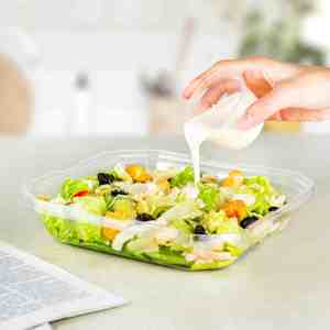 Tamaño Familiar 36 OZ Reciclables Contenedores de alimentos Taiwán Hecho con bandeja transparente Dos piezas para ensalada para llevar en el supermercado - Product Image 2