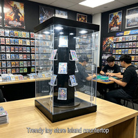 Présentoir rotatif personnalisé Fanghua en acrylique pour cartes à collectionner, idéal pour les comptoirs de magasins et les stands d'exposition