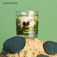 RTS Weihnachts duft kerze Transparente klare Gel-Soja-Wachs kerzen mit getrockneter Blumen dekoration Kerzen hand geschenkset