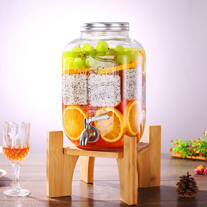 Hotsale vuông 5.5L <span class=keywords><strong>yorkshire</strong></span> thủy tinh nước giải khát uống Dispenser <span class=keywords><strong>Mason</strong></span> Jar với kim loại tap cho nước chanh nước trái cây - Product Image 6