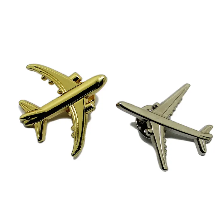 Özelleştirilmiş kalite 3D Logo düzlem modeli el sanatları uçak uçuş Metal sert mineli yaka rozeti