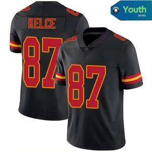Jerseys de fútbol de Kansas City para jóvenes 15 Patrick Mahomes 87 Travis Kelce 10 Pacheco Stitched Limited Jersey para NIÑOS Rojo - Product Image 6