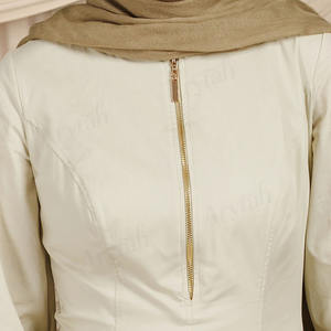 تشكيلة 2025 الجديدة فستان عباية نسائي إسلامي بتصميم مخصص، بلون سادة وسحاب وأكمام بالون، عباية نسائية إسلامية طويلة - Product Image 3