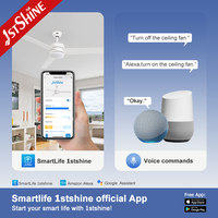 Ventilatore da Soffitto Intelligente 1stshine con Luce LED, Controllo WiFi e Compatibilità Vocale, Garanzia di Qualità