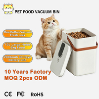 Conteneur hermétique pour aliments pour animaux de compagnie 13L, en PP de qualité alimentaire, pour petits animaux, chiens, chats, bac de stockage de croquettes rectangulaire, batterie 2000mAh, 30 jours d'autonomie, avec pelle