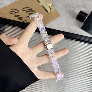 Correa de Reloj de Resina de Lujo <span class=keywords><strong>para</strong></span> Samsung Galaxy Fit 3 Slim, Correa de Repuesto Colorida <span class=keywords><strong>para</strong></span> IWatch Series 10 9SE, Brazalete con Cristales Brillantes - Product Image 5