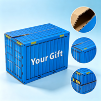 Caja de Regalo con Cierre Magnético Estilo Contenedor, con Tira Desprendible, Asa y Cartón Corrugado Ecológico, Impresión Personalizada para Envíos y Festividades