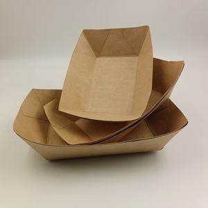 Barquettes alimentaires en papier biodégradable de qualité alimentaire à prix d'usine, boîtes jetables en papier kraft en forme de bateau pour plats à emporter - Product Image 5