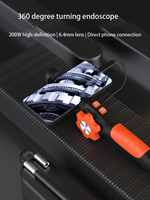 Caméra d'inspection endoscopique articulée bidirectionnelle à 360°, objectif 8,5/6,4/3,9 mm, 200W HD, boroscope, étanche IP67, éclairage LED