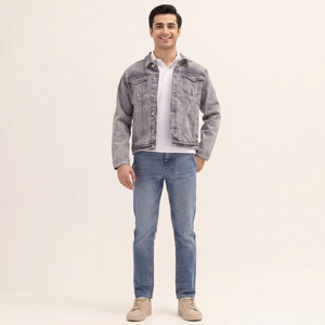 Veste en jean pour hommes avec logo personnalisé parfaite pour les styles décontracté et streetwear veste en jean de haute qualité pour hommes vente en gros - Product Image 1