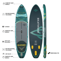 Planche de paddle gonflable large Skatinger Majestic Voyage 11'6"x35"x6" pour la famille