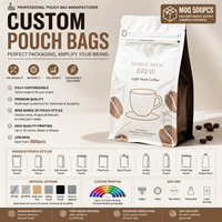 Sacs à fond plat personnalisés en papier métallisé mat avec valve, imprimés en flexographie et sérigraphie, pour café, refermables et recyclables