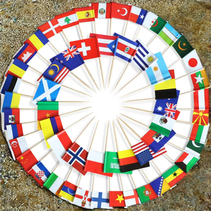Venta al por mayor palillo <span class=keywords><strong>de</strong></span> dientes bandera gran oferta <span class=keywords><strong>países</strong></span> <span class=keywords><strong>del</strong></span> mundo Impresión digital poliéster plástico estilo banderín varilla <span class=keywords><strong>de</strong></span> madera - Product Image 3
