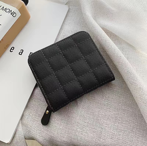 Female Plaid Bag Card Holder <b>Small</b> Wallet Zipper Clutch Coin <b>Purse</b> Leather Women <b>Purse</b> Wallet - Product Image 1