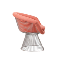Fauteuil moderne en tissu rembourré avec structure en fil métallique, chaise de détente pour salon, chaise longue pour la maison, l'hôtel, le salon, la villa