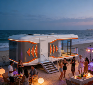 Casa Contenedor Moderna Tipo Cápsula Espacial con Panel Sándwich y Características Impermeables para Uso en Villas - Product Image 4