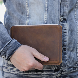 Custodia Protettiva in Vera Pelle Crazy Horse per <span class=keywords><strong>iPad</strong></span> Mini 1/2/3/4/5/6, Borsa Artigianale Campione - Product Image 5