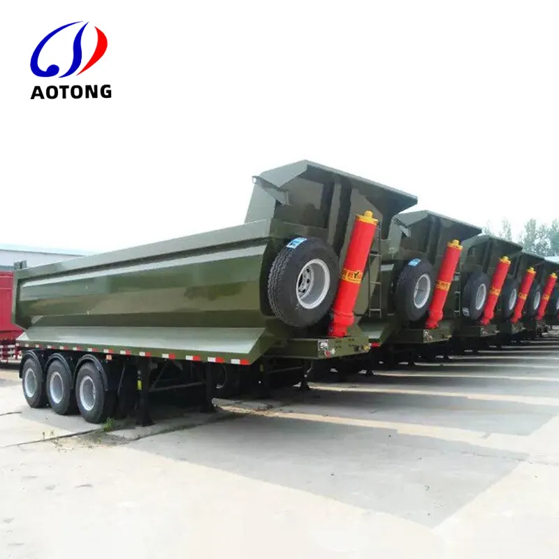 China High Quality 3 Axle 50-80t Rear Tipper Truck Trailer Tipping End Dump Semi Trailer