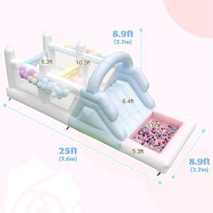 Château gonflable <span class=keywords><strong>de</strong></span> qualité commerciale <span class=keywords><strong>de</strong></span> 25 pieds, parcours d'obstacles gonflable blanc pour jardin, anniversaire, mariage, fête, location commerciale - Product Image 2