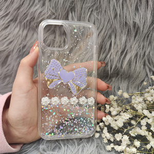 Funda de teléfono de PC transparente con pajarita Original para niñas/mujeres, billetera de diseño rectangular con taladro de palo, compatible con Huawei Realme - Product Image 2