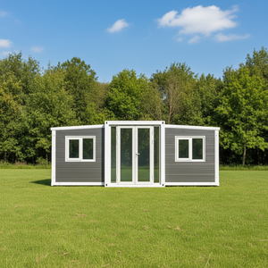 บ้านคอนเทนเนอร์ขนาด 20 ฟุต 2 ห้องนอน สีเทา แบบขยายได้ พร้อมแผงผนังภายนอก - Product Image 1