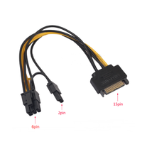 Kabel Adaptor Daya SATA 15 Pin Ke 8 Pin(6 + 2) 20Cm Catu Daya SATA PCI-E 15 Pin Ke 8 Pin Kabel Daya Gpu