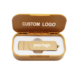 0717 Wheat Straw Eco-friendly <b>Usb</b> Flash Drive 3.0 Custom 2in1 with Type-c Wholesale Memorias Logo - Product Image 2