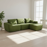 Sofá Seccional Moderno de Alta Calidad, Sofá Cama Compacto con Esponja para Sala de Estar, Apartamento, Centro Comercial, Villa, Hospital, Escuela
