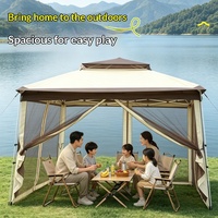 Tente Pop-Up avec Moustiquaire 3x3m, Structure en Acier Galvanisé, Installation Instantanée, Tissu Oxford, Gazebo Extérieur pour Jardin, Patio, Barbecue