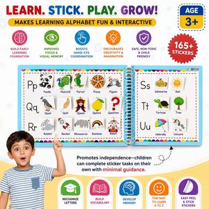 Libro de Pegatinas del Alfabeto KIDOPEN, Más de 165 Pegatinas, Edad 3+, Libro de Actividades Educativas para Niños, Hecho en India - Product Image 3