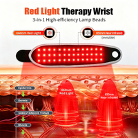 Bracelet de thérapie par lumière rouge sans fil 660nm 850nm pour soulager la douleur aux mains et aux poignets, masseur à LED infrarouge proche