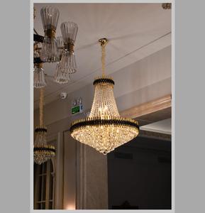 Grand <span class=keywords><strong>lustre</strong></span> en cristal perles de cristal scintillantes or <span class=keywords><strong>et</strong></span> noir luminaire moderne de luxe - Product Image 3