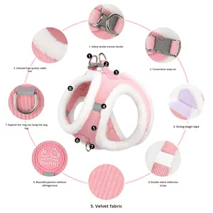 Dây Dẫn Thú Cưng Kiểu Áo Vest Cao Cấp Cho Chó Nhỏ & <span class=keywords><strong>M</strong></span>èo Con XL, Chống Sặc, Dây Dẫn Không Có Thể Thu Vào, Chất Liệu Vải Corduroy - Product Image 2