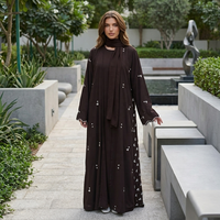 2026 Abaya Cardigan Nida Bordir Bunga Baru untuk Wanita, Pakaian Islami Sederhana Loriya, Gaun Muslim Terbuka, Abaya Idul Fitri dan Hijab