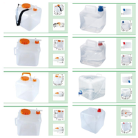 Carafe à eau de qualité alimentaire de 10 L, pour le camping en plein air, approuvée LFGB, porte-eau carré, récipient à eau pliable