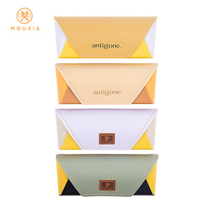 手作りレトロアートPUレザー折りたたみ式おしゃれサングラス収納ケース携帯用耐圧眼鏡ケース - Product Image 4