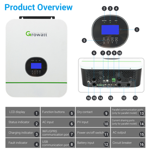 <span class=keywords><strong>Onduleur</strong></span> hybride Growatt 48V 3Kw 3000W 5Kw 5000W 5.5Kw 6kw monophasé solaire On Off Grid Mppt <span class=keywords><strong>onduleur</strong></span> <span class=keywords><strong>prix</strong></span> de gros - Product Image 4