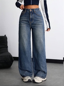 <span class=keywords><strong>Jeans</strong></span> Vintage Blu a Vita Alta e Gamba Larga per <span class=keywords><strong>Donna</strong></span> - Pantaloni Larghi in Denim per Streetwear Casual - Product Image 6