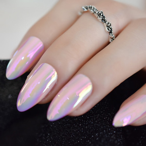 Nuevas <span class=keywords><strong>uñas</strong></span> cromadas almendra neón longitud media <span class=keywords><strong>Rosa</strong></span> lujo Prensa en <span class=keywords><strong>uñas</strong></span> - Product Image 1