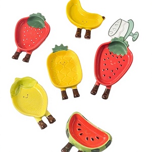 Creative Handmade Cartoon Fruit Dish Cute <b>Ceramic</b> Eastern Rock American Style Wedding Serving <b>Plate</b> for Home Vinegar Barbecue - Product Image 2